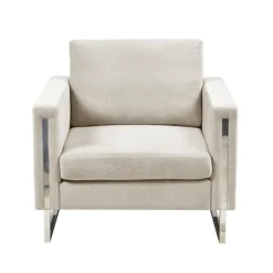 Upholstered And Chrome Accent Chair-Kirkland's Home Sale