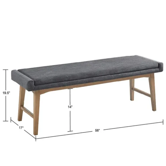 Upholstered And Wood Legs Bench-Kirkland's Home Store