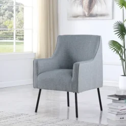 Upholstered Black Legs Accent Chair-Kirkland's Home Shop