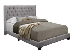 Upholstered Button Tufted Wing King Bed-Kirkland's Home Cheap