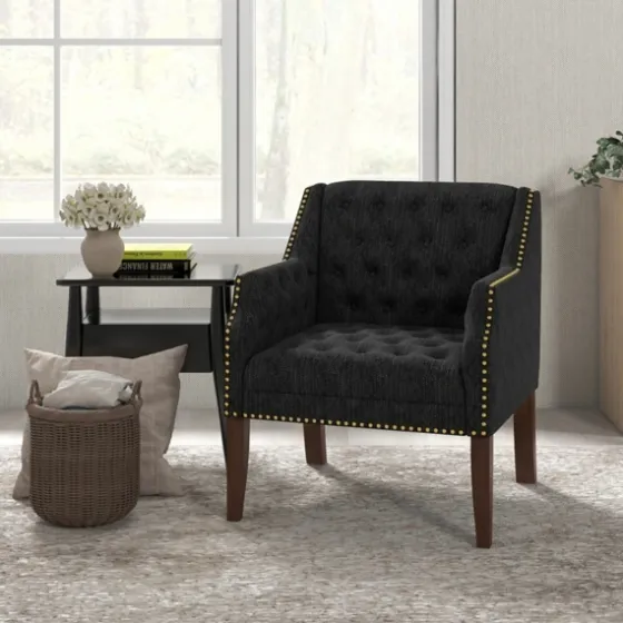 Upholstered Button Tufted Accent Chair-Kirkland's Home New