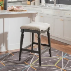 Upholstered Curved Seat Counter Stool-Kirkland's Home Clearance