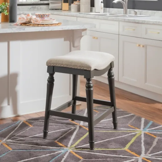 Upholstered Curved Seat Counter Stool-Kirkland's Home Clearance