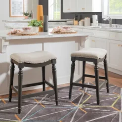 Upholstered Curved Seat Counter Stool-Kirkland's Home Clearance