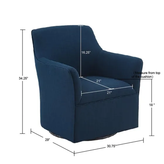 Upholstered Flared Arm Swivel Accent Chair-Kirkland's Home Sale