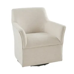 Upholstered Flared Arm Swivel Accent Chair-Kirkland's Home Best