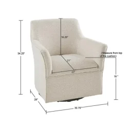 Upholstered Flared Arm Swivel Accent Chair-Kirkland's Home Best
