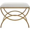 Upholstered Gold Metal Arched Frame Bench-Kirkland's Home New