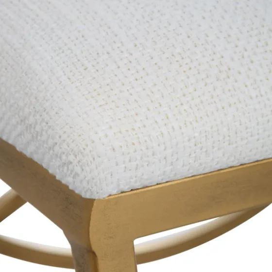 Upholstered Gold Metal Arched Frame Bench-Kirkland's Home New