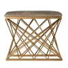 Upholstered Golden Geometric Net Base Stool-Kirkland's Home Sale