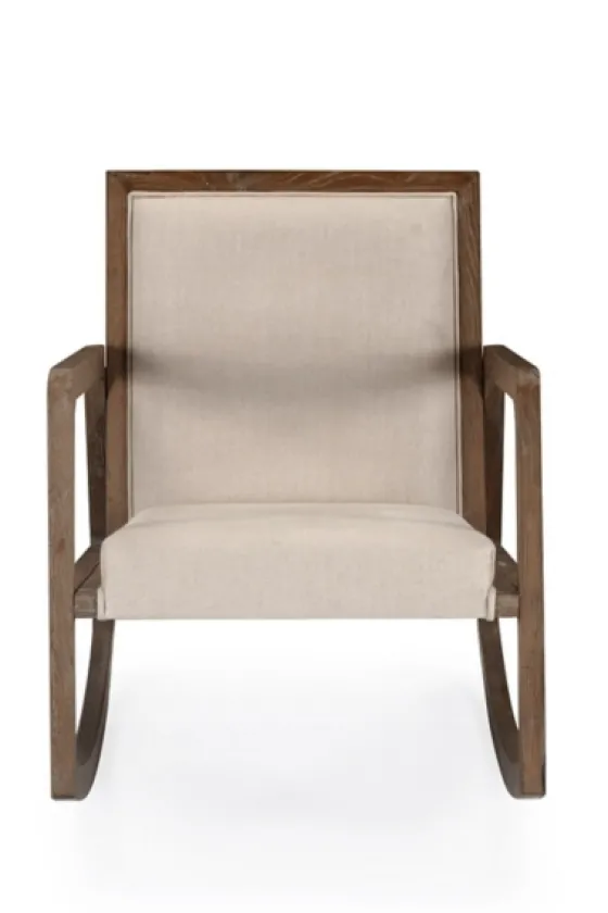 Upholstered Linen Wood Rocker Accent Chair-Kirkland's Home Sale