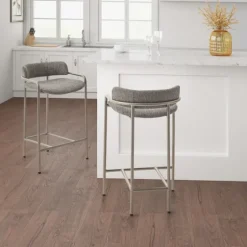 Upholstered Low Back Counter Stool-Kirkland's Home Cheap