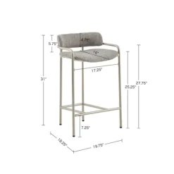 Upholstered Low Back Counter Stool-Kirkland's Home Cheap