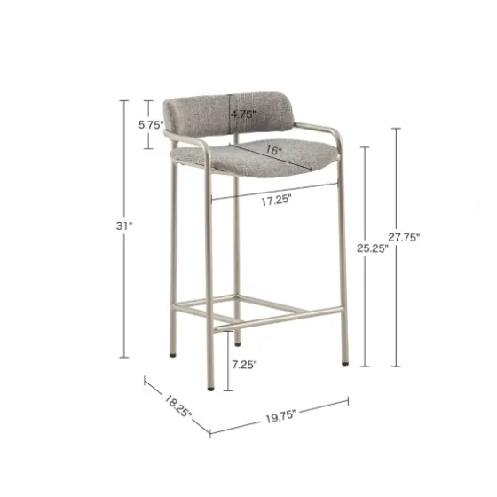 Upholstered Low Back Counter Stool-Kirkland's Home Cheap