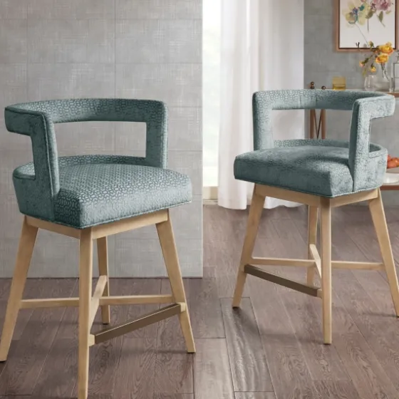 Upholstered Low Back Swivel Counter Stool-Kirkland's Home Online