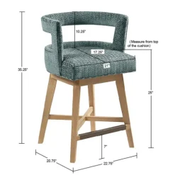 Upholstered Low Back Swivel Counter Stool-Kirkland's Home Online