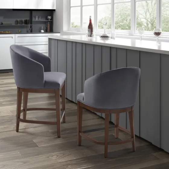 Upholstered Martha Stewart Counter Stool-Kirkland's Home Clearance