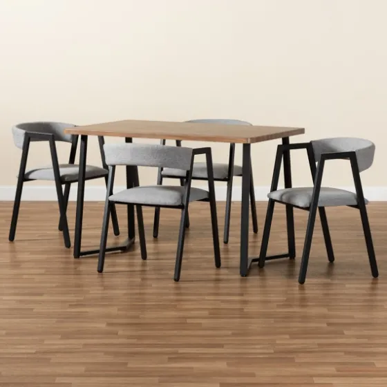 Upholstered Metal Frame 5-Pc. Dining Set-Kirkland's Home Shop