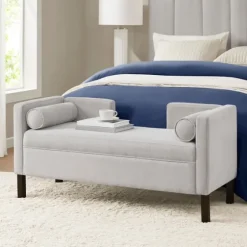 Upholstered Modern Split Back Bench-Kirkland's Home Online
