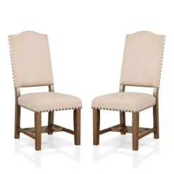 Upholstered Oak Wood Dining Chairs, Set Of 2-Kirkland's Home Hot
