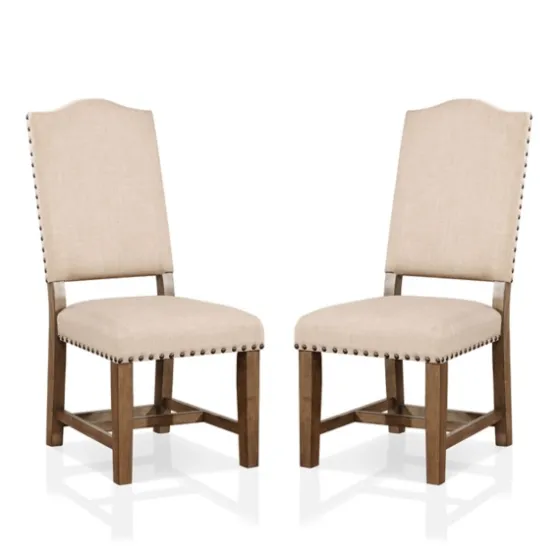Upholstered Oak Wood Dining Chairs, Set Of 2-Kirkland's Home Hot
