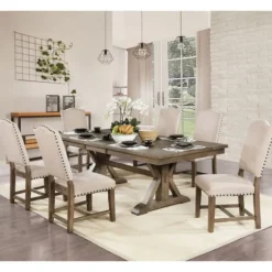 Upholstered Oak Wood Dining Chairs, Set Of 2-Kirkland's Home Hot