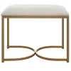 Upholstered Seat And Gold Metal Bench-Kirkland's Home Fashion