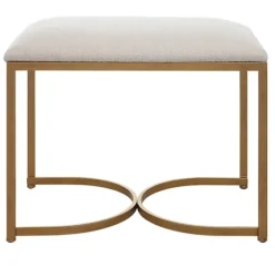 Upholstered Seat And Gold Metal Bench-Kirkland's Home Fashion