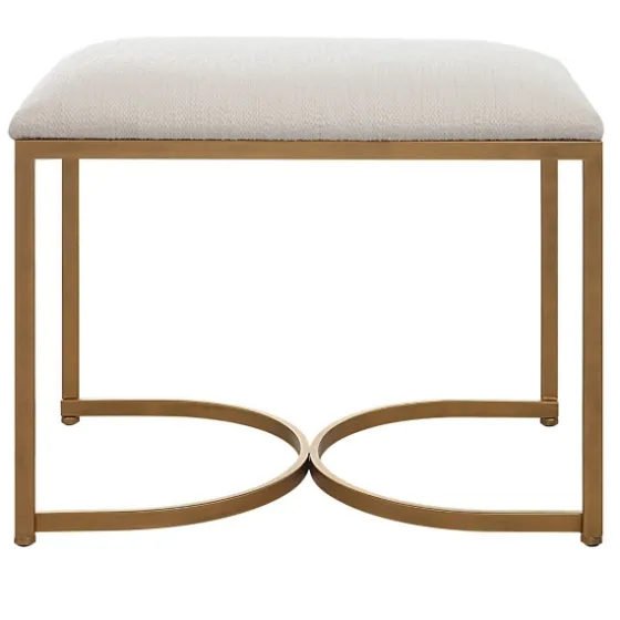 Upholstered Seat And Gold Metal Bench-Kirkland's Home Fashion