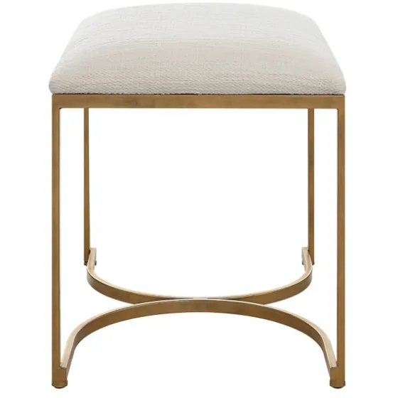 Upholstered Seat And Gold Metal Bench-Kirkland's Home Fashion
