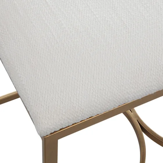 Upholstered Seat And Gold Metal Bench-Kirkland's Home Fashion