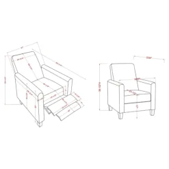 Upholstered Slim Push-Back Recliner-Kirkland's Home Outlet