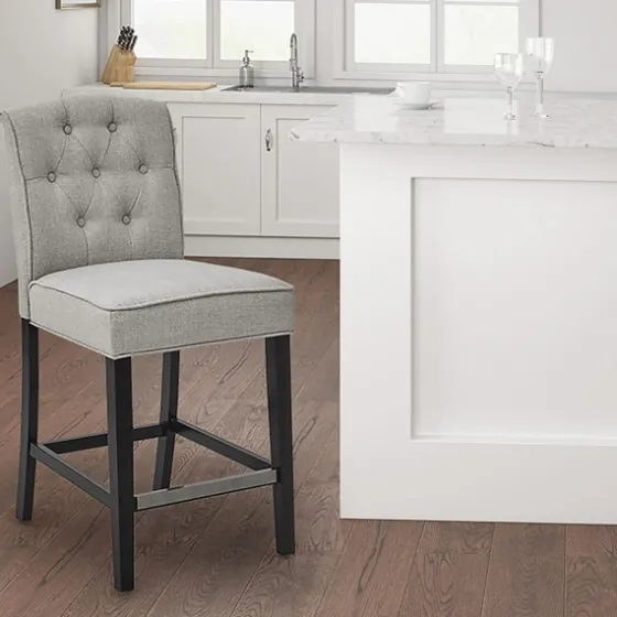 Upholstered Tufted Button Back Counter Stool-Kirkland's Home Online