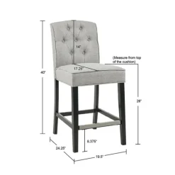 Upholstered Tufted Button Back Counter Stool-Kirkland's Home Online