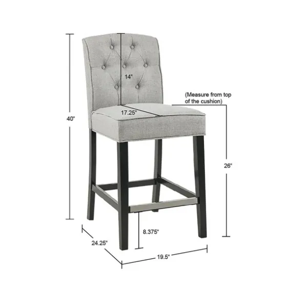 Upholstered Tufted Button Back Counter Stool-Kirkland's Home Online