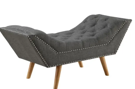 Upholstered Tufted Button Curved Bench-Kirkland's Home Clearance