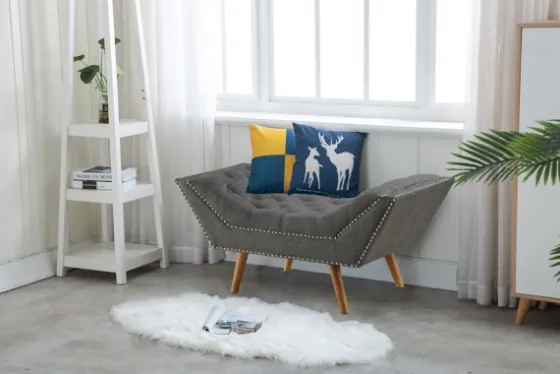 Upholstered Tufted Button Curved Bench-Kirkland's Home Clearance