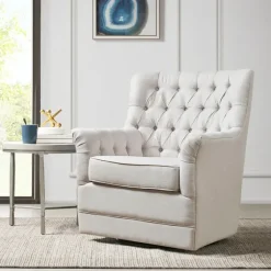Upholstered Tufted Swivel Accent Chair-Kirkland's Home Hot