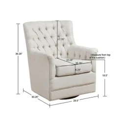 Upholstered Tufted Swivel Accent Chair-Kirkland's Home Hot