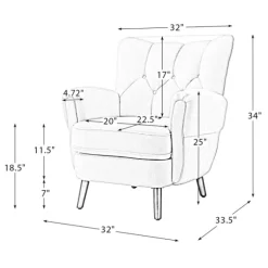 Upholstered Tufted Wingback Accent Chair-Kirkland's Home Fashion