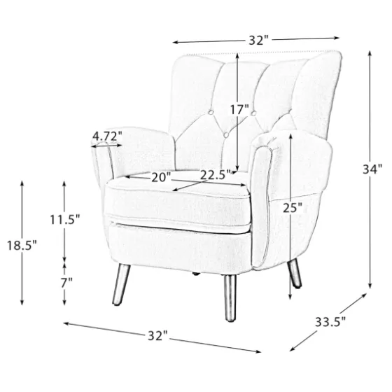 Upholstered Tufted Wingback Accent Chair-Kirkland's Home Fashion