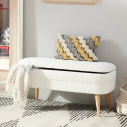 Upholstered Wood Leg Storage Bench-Kirkland's Home Best