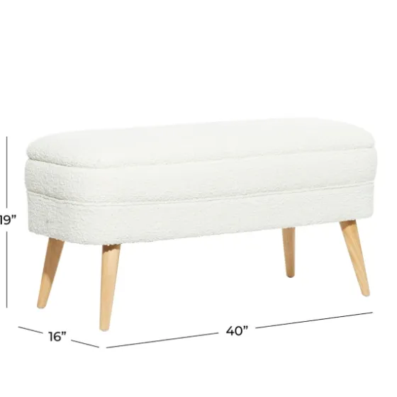 Upholstered Wood Leg Storage Bench-Kirkland's Home Best