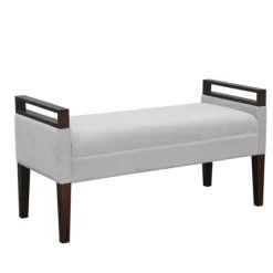 Upholstered Wood Trim Bench-Kirkland's Home Online