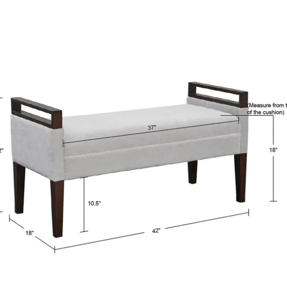 Upholstered Wood Trim Bench-Kirkland's Home Online