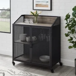 Urban Mesh Door Rolling Bar Cabinet-Kirkland's Home Flash Sale