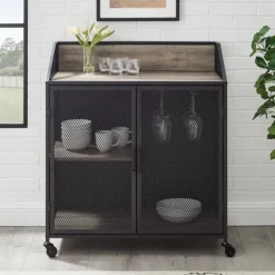 Urban Mesh Door Rolling Bar Cabinet-Kirkland's Home Flash Sale