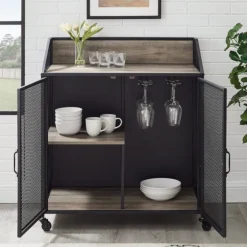 Urban Mesh Door Rolling Bar Cabinet-Kirkland's Home Flash Sale