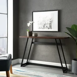 Urban Metal Wrap Dark Walnut Console Table-Kirkland's Home Flash Sale
