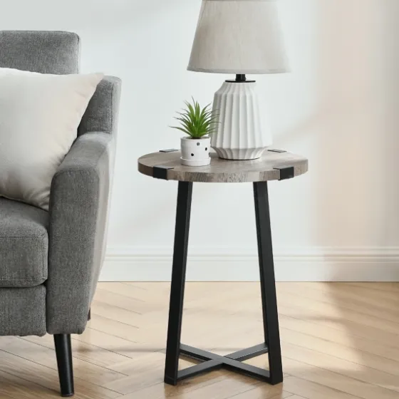 Urban Rustic Round Accent Table-Kirkland's Home New